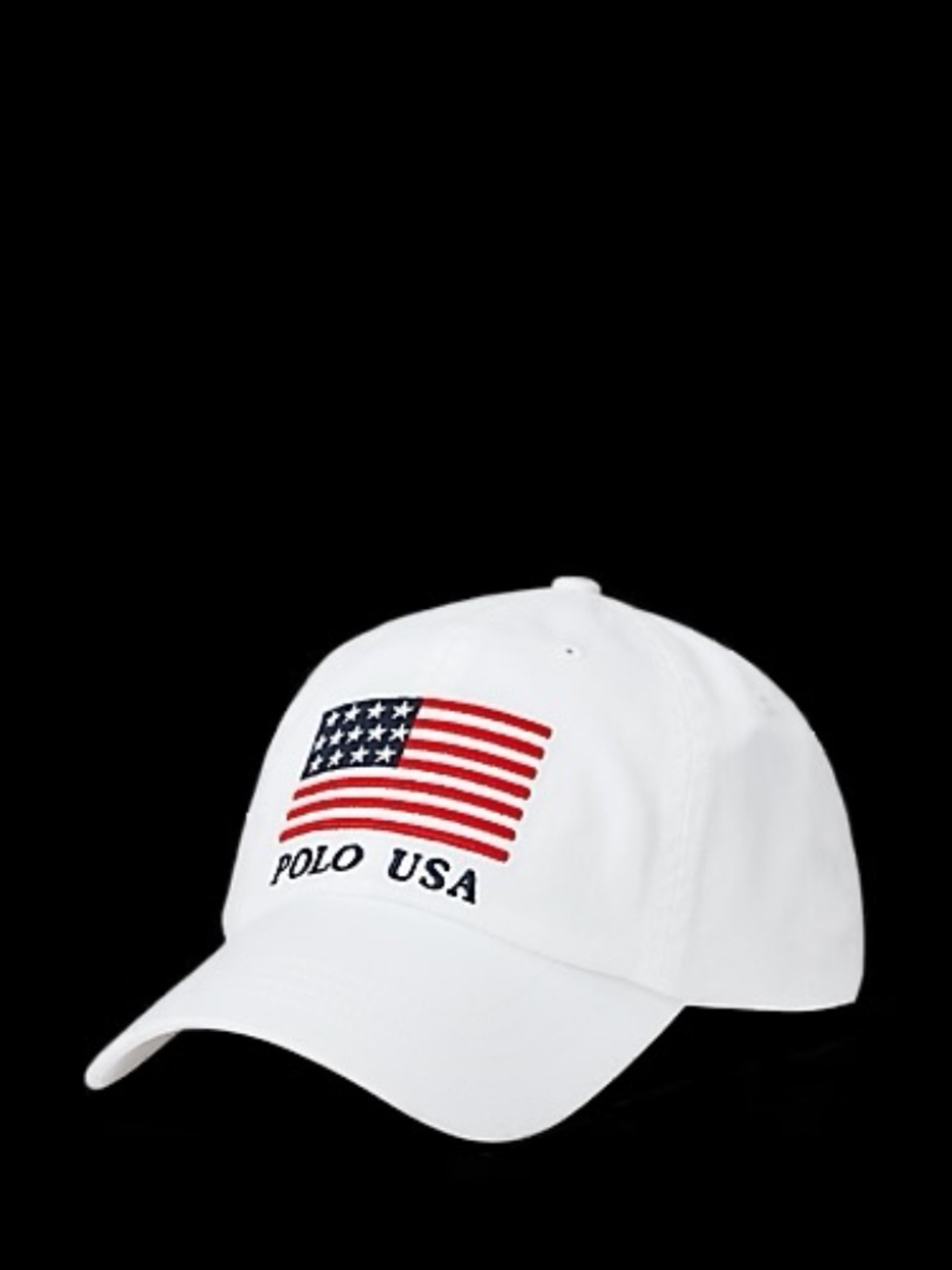 Polo Ralph Lauren USA Flag Chino Ball Cap - White